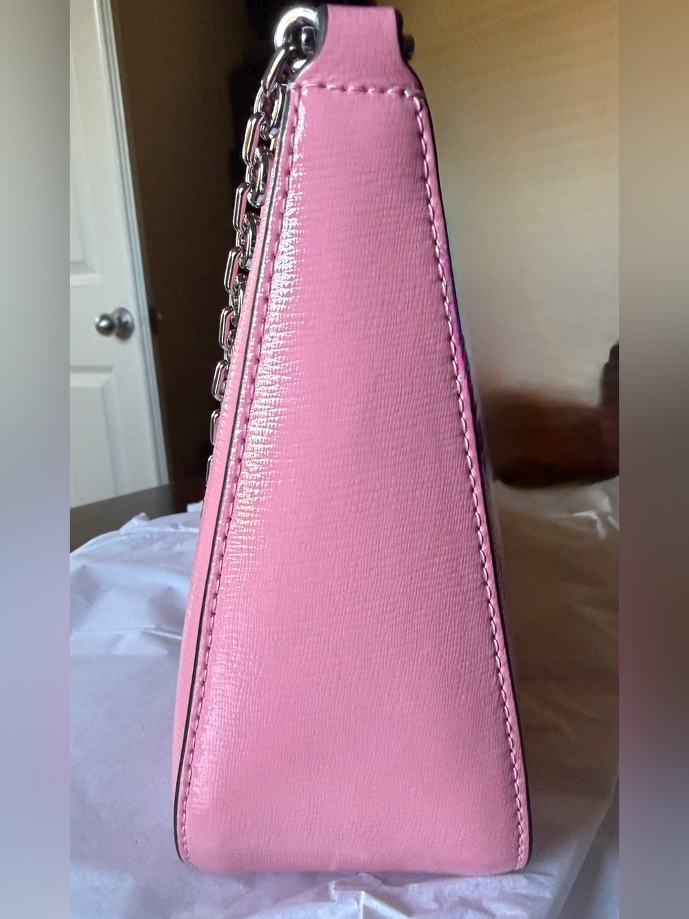 kate spade Margot Textured Leather Med Convertible Crossbody in Grapefruit Pink - Picture 8 of 16